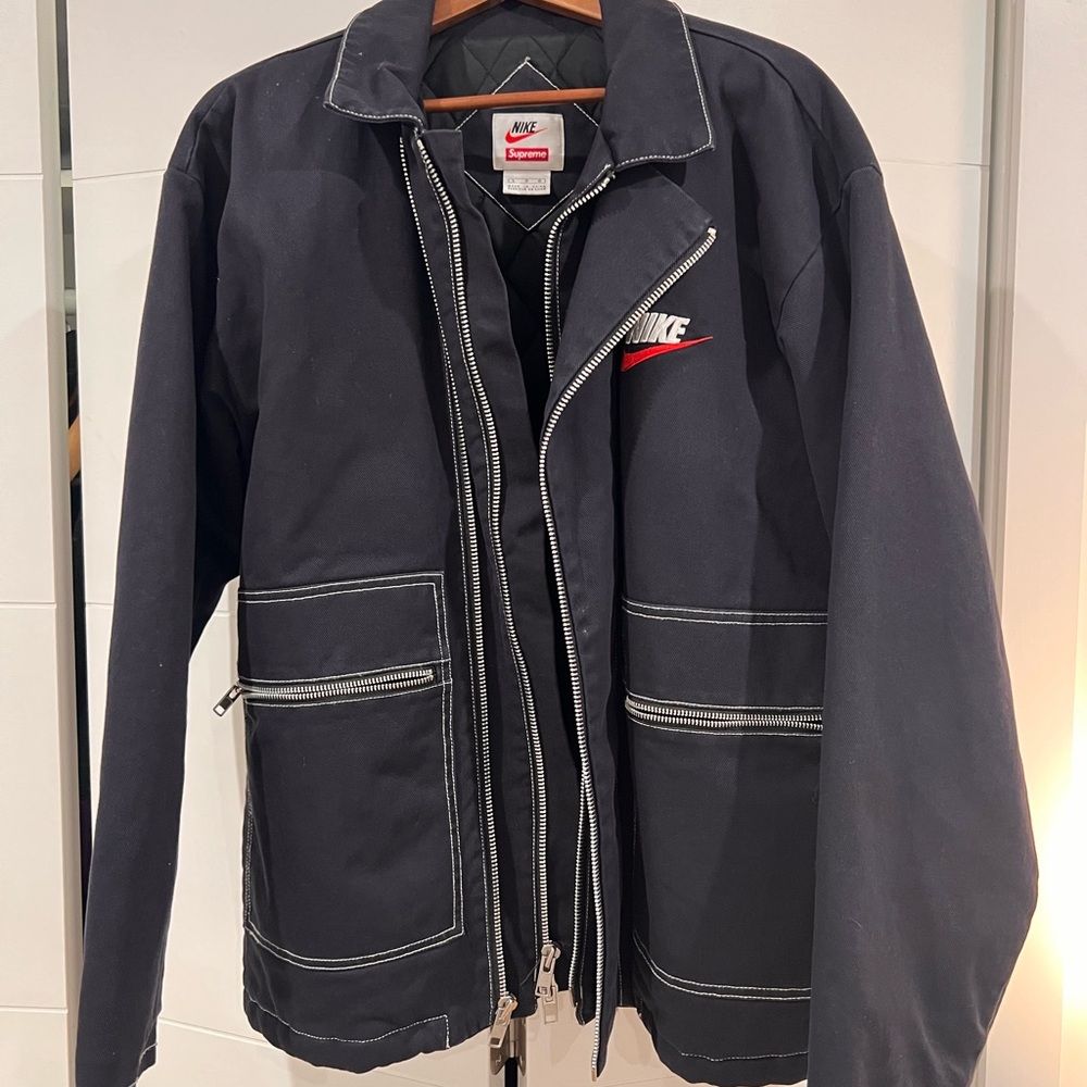 Supreme x Nike Double Zip Quilted Work Jacket 'Navy'